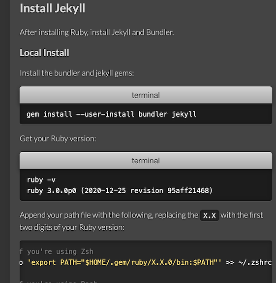 Jekyll's third step: Install Jekyll